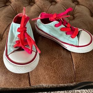Pink, red & blue toddler converse